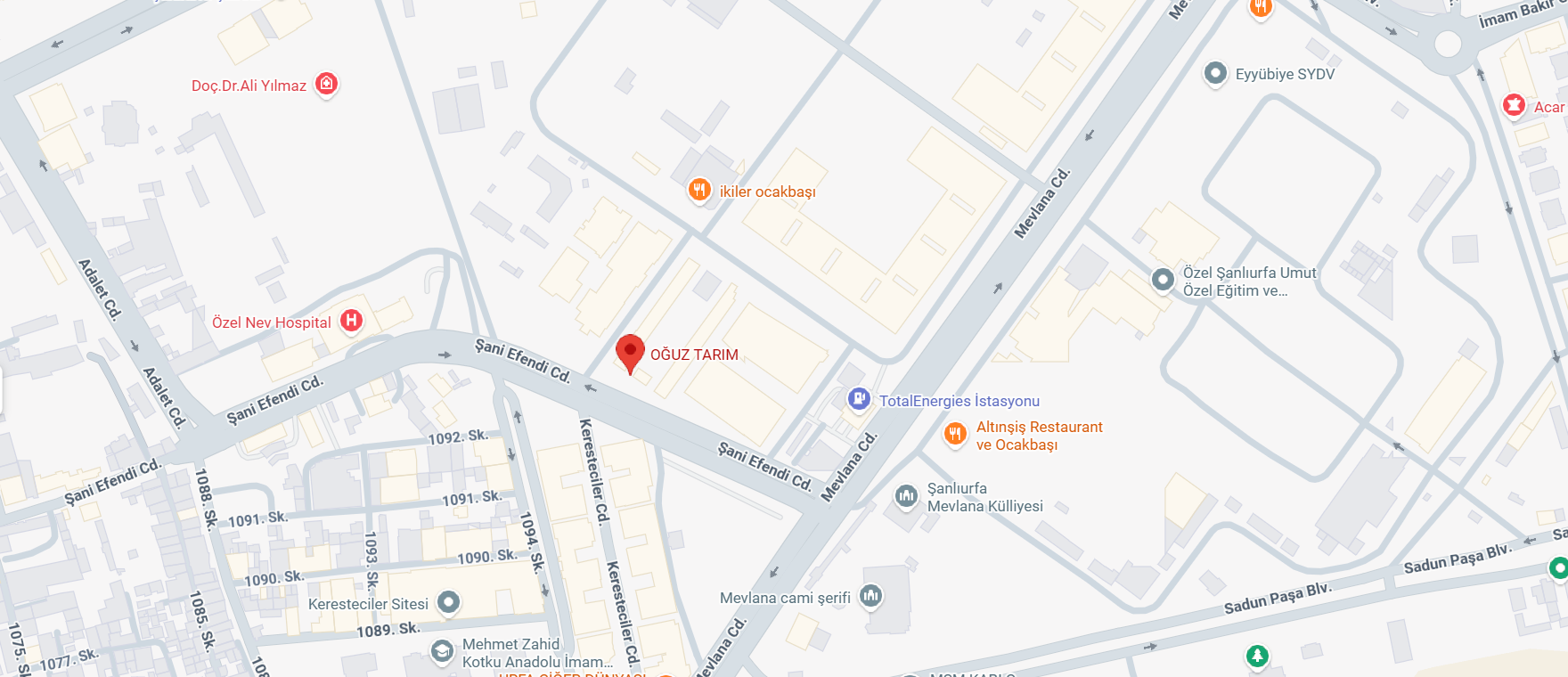 Oğuz Tarım konum haritası